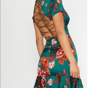 Emerald Green Criss Cross Back Dress